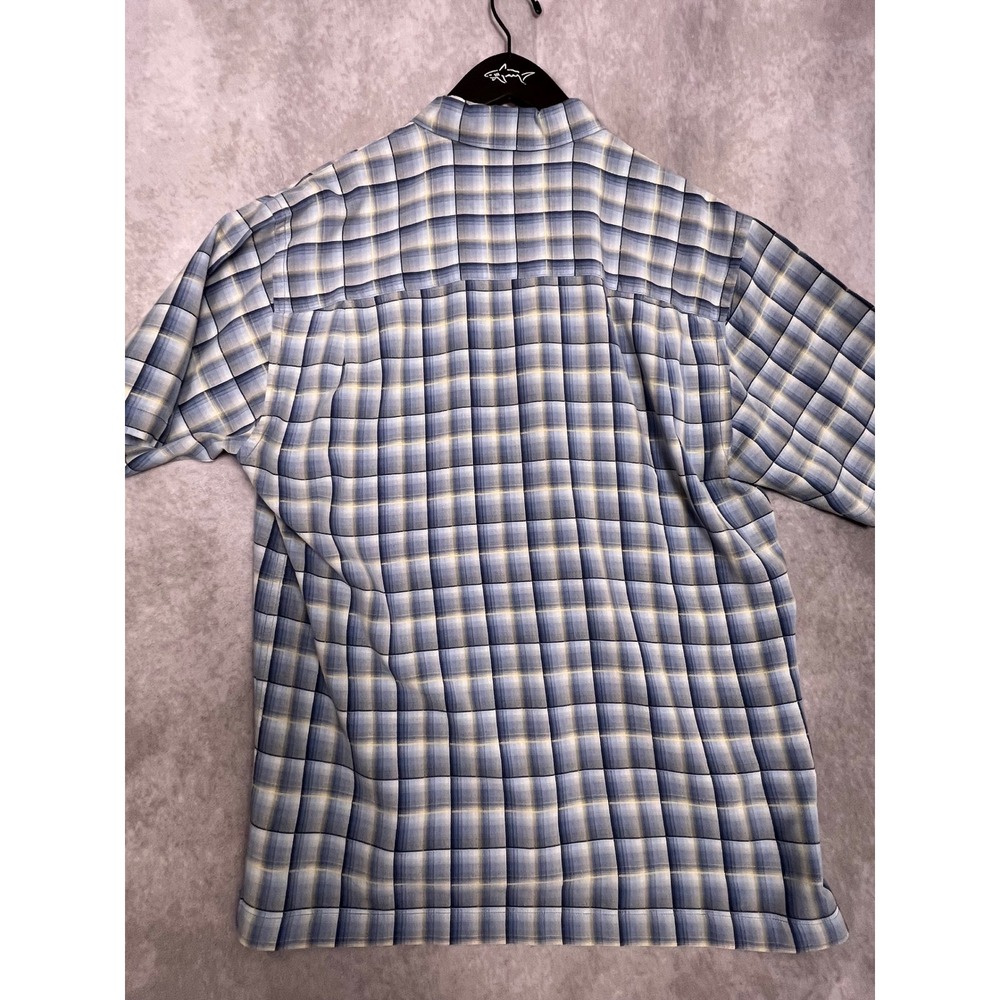 Tommy Bahama Silk Plaid Button Down Shirt Mens Large Blue Yellow Excellent - Picture 8 of 8